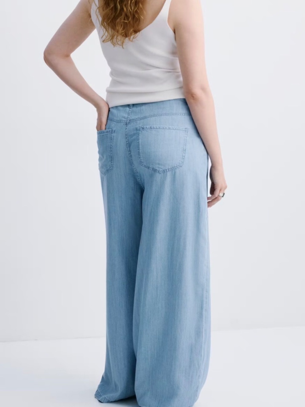 Mango Mid-Rise Palazzo Jeans Light Blue Size 10 - Picture 2 of 8